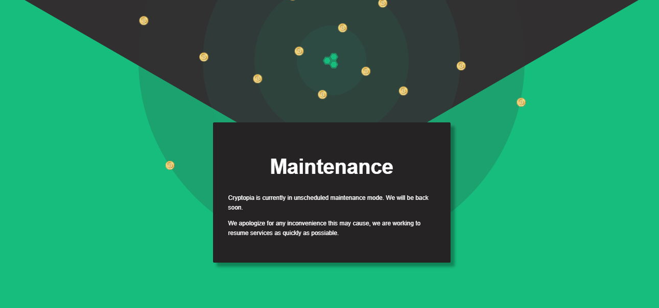 Cryptopia Maintenance