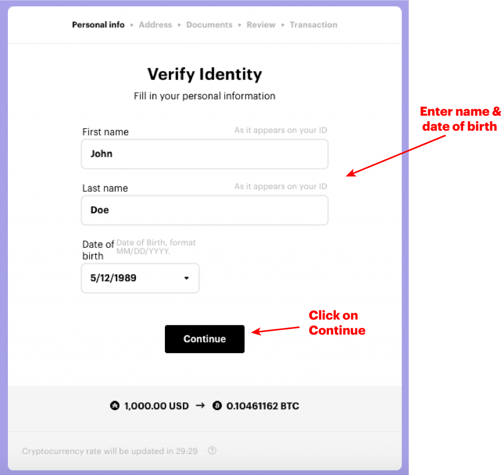 ID verification on Paybis exchange