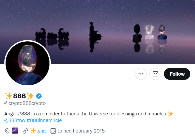 888 Inner Circle uses only their Yat link on their Twitter Profile