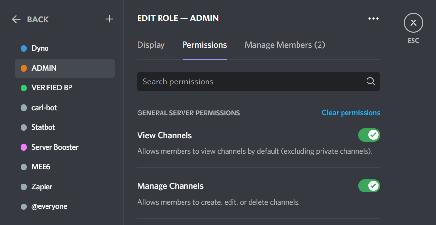 Setting up Discord channels for NFT project