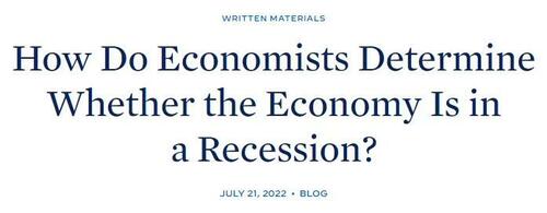 How economists determine recession